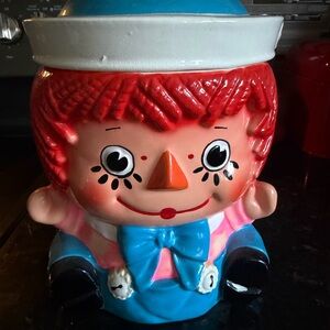 1960's Vintage ceramic Raggedy Anne/Andy Cookie Jar